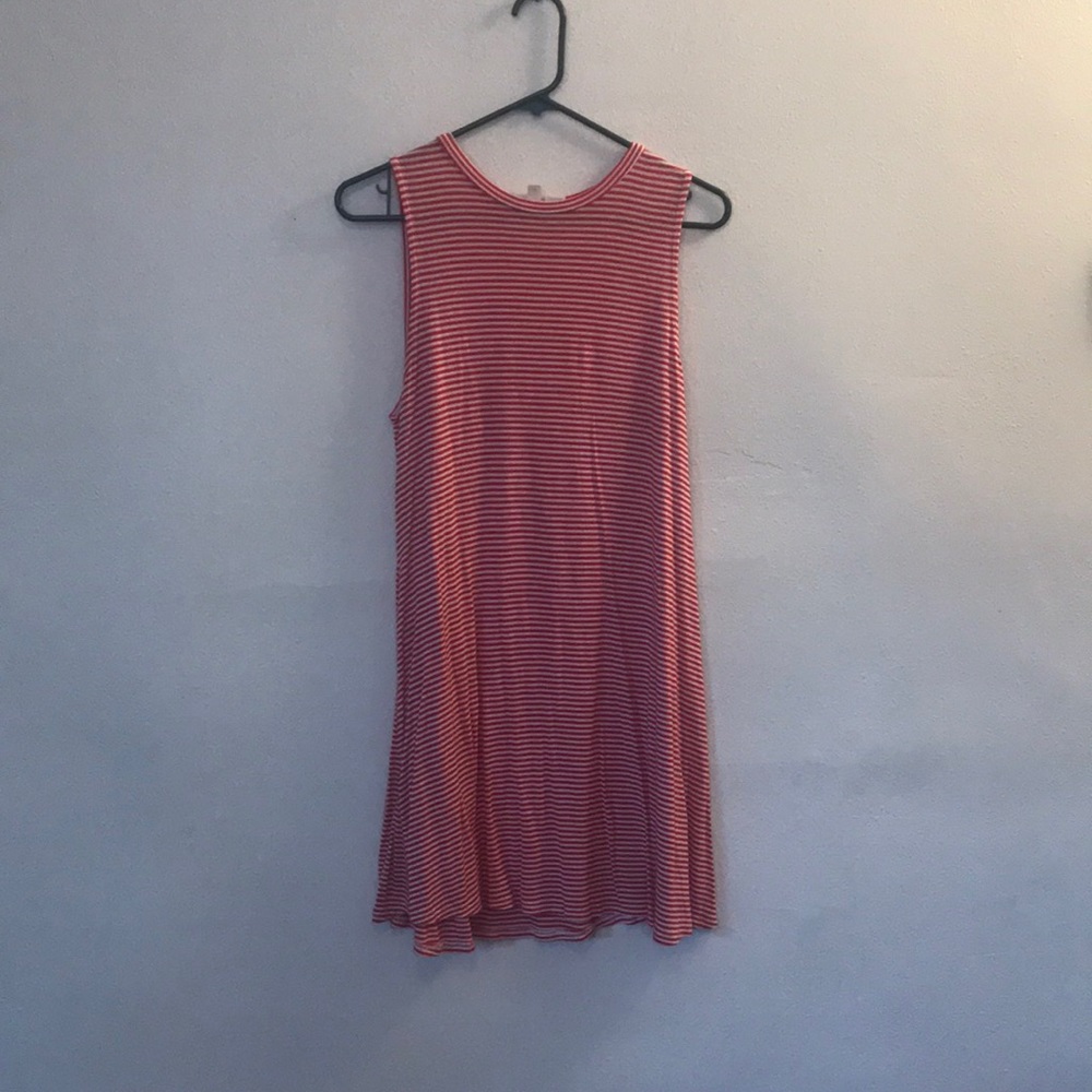 Jersey Swing Dress Sleeveless Red / White Stripe M